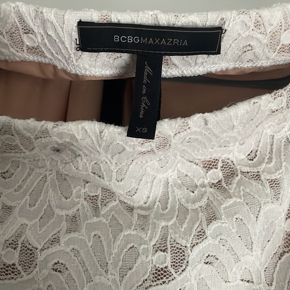 BCBG White Lace off shoulder Top - Picture 3 of 5